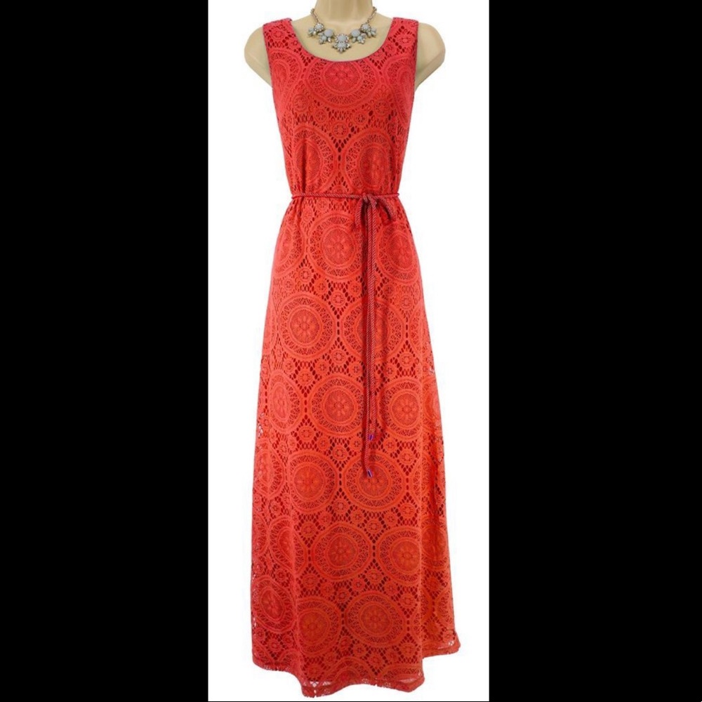 Tacera full length crotchet maxi dress